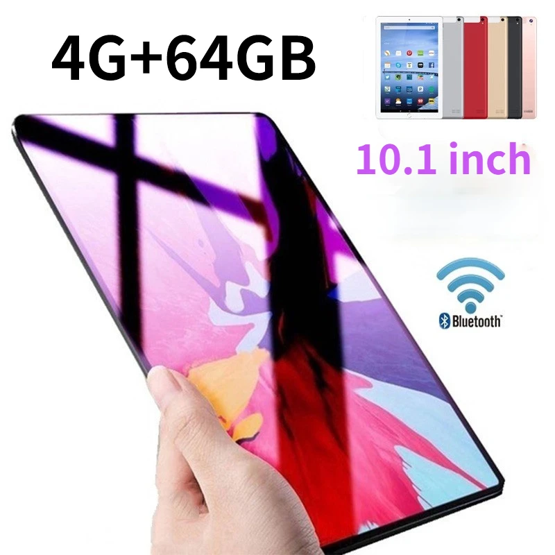 2023 New Global Version Tablet PC 4GB RAM 64GB ROM 10.1 Inch HD Screen Tablet Android 9.0 Dual SIM 4G Android Tablet Phone Call