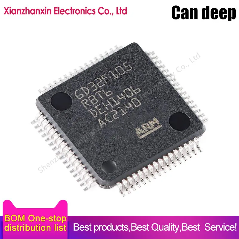 

1~5PCS/LOT GD32F105RBT6 GD32F105 105RBT6 LQFP64 32-bit microcontrollers