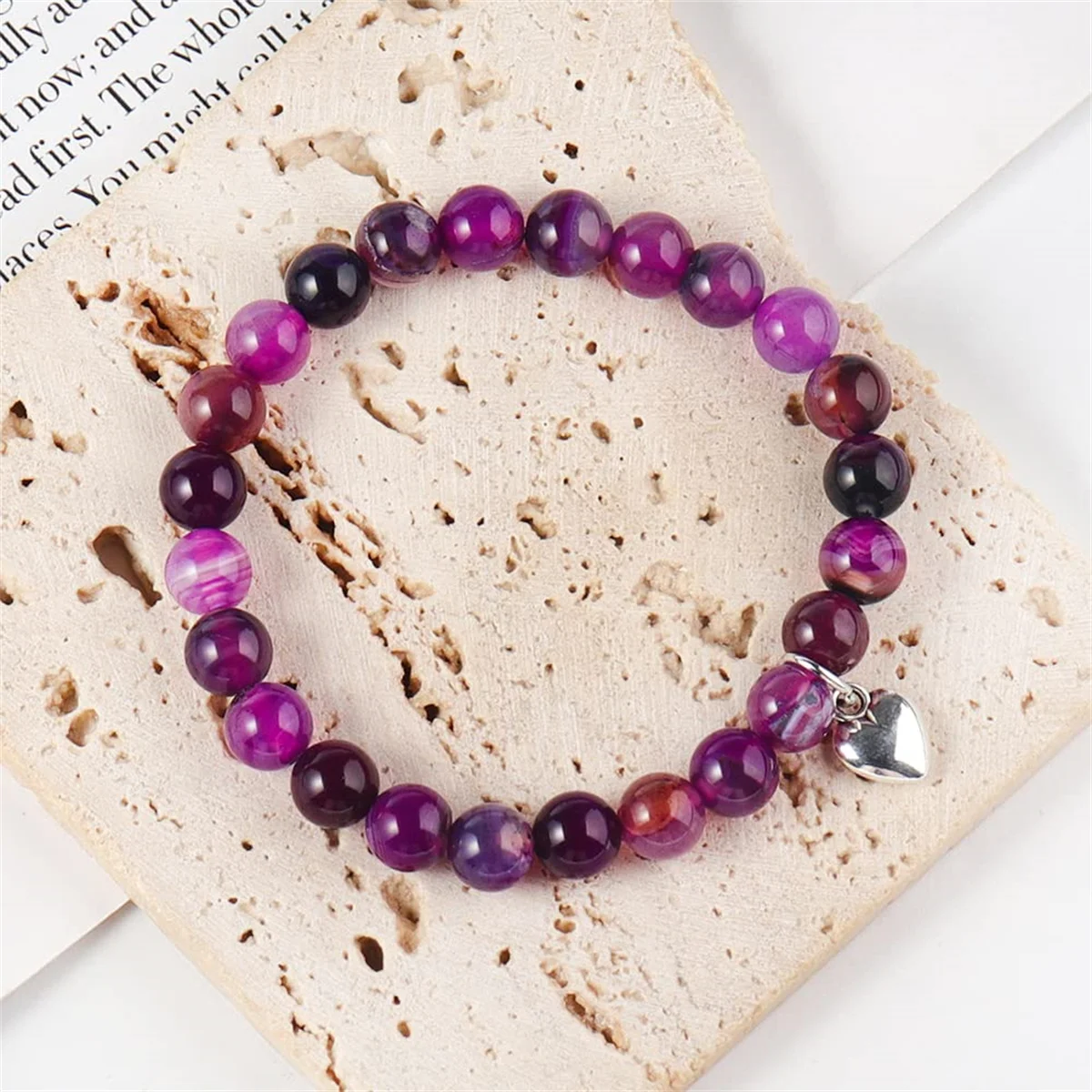 Inspirational Gifts for Women Get Well Soon Gifts 8mm Natural Stone Bracelets Crystal Stone Gifts for Women Sister Girlfriend