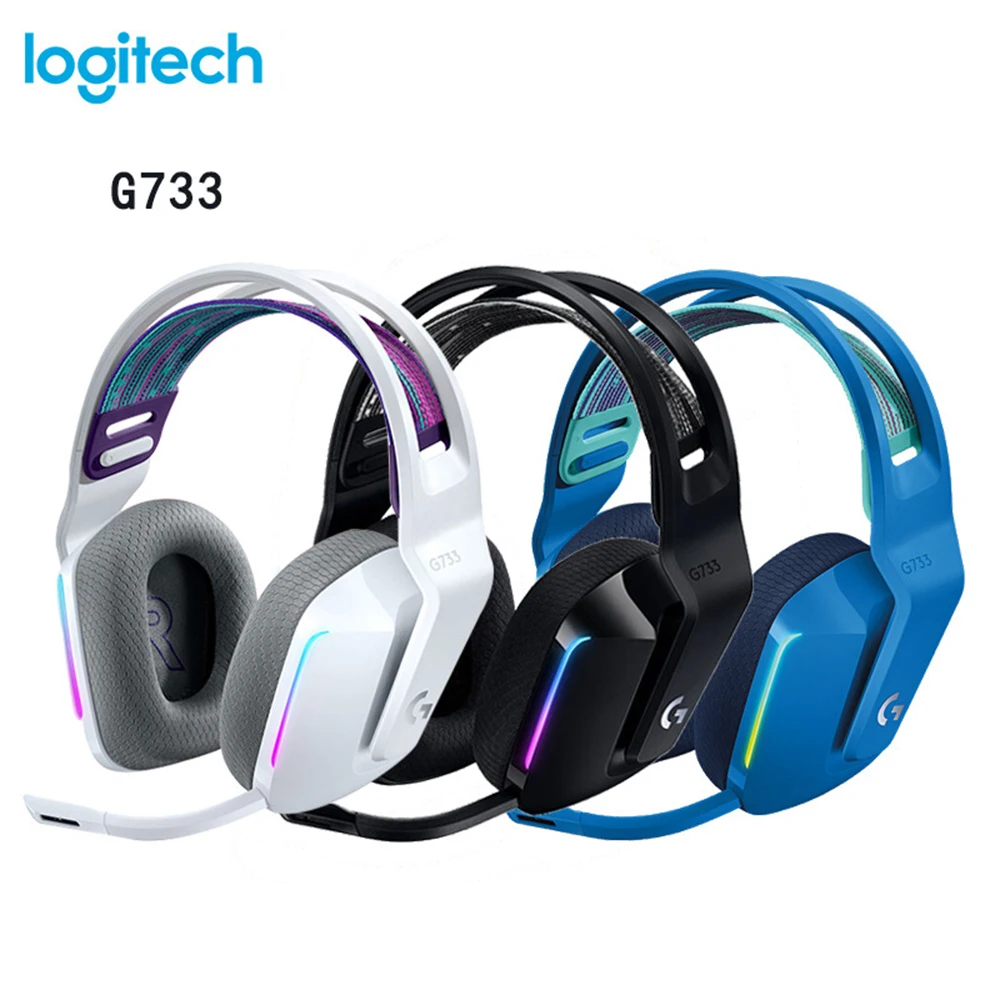 

Logitech G733 LIGHTSPEED Wireless Gaming Headset RGB DTS X2.0 7.1 surround sound ultra-light Headphones for PC/PS