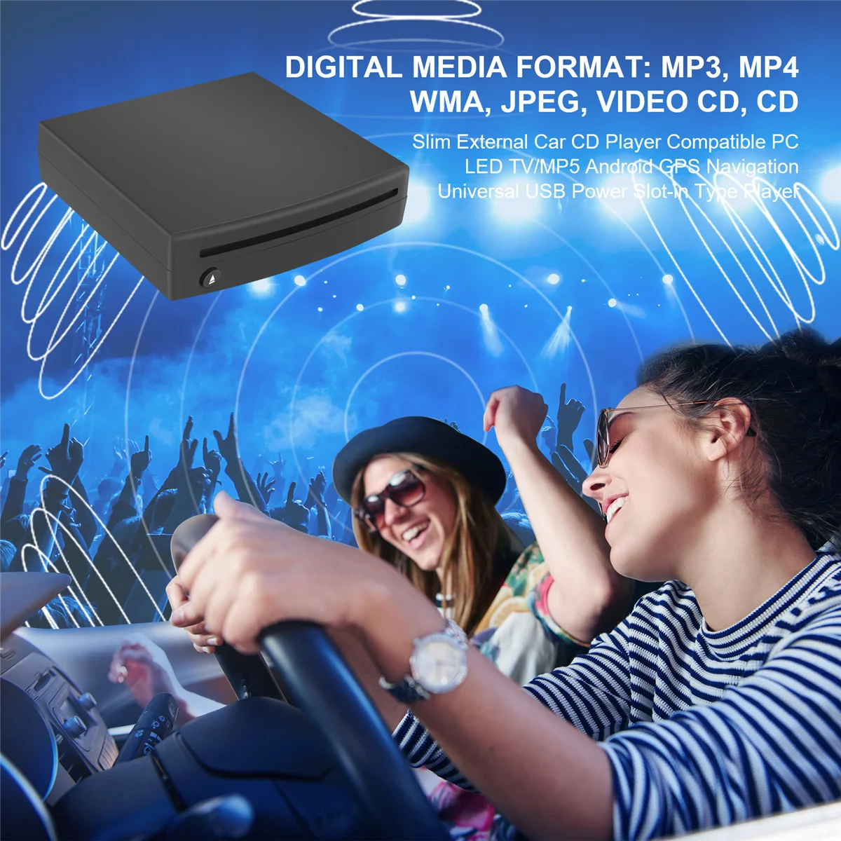 Тонкий внешний Автомобильный CD-проигрыватель совместимый с ПК стандартный ТВ/MP5