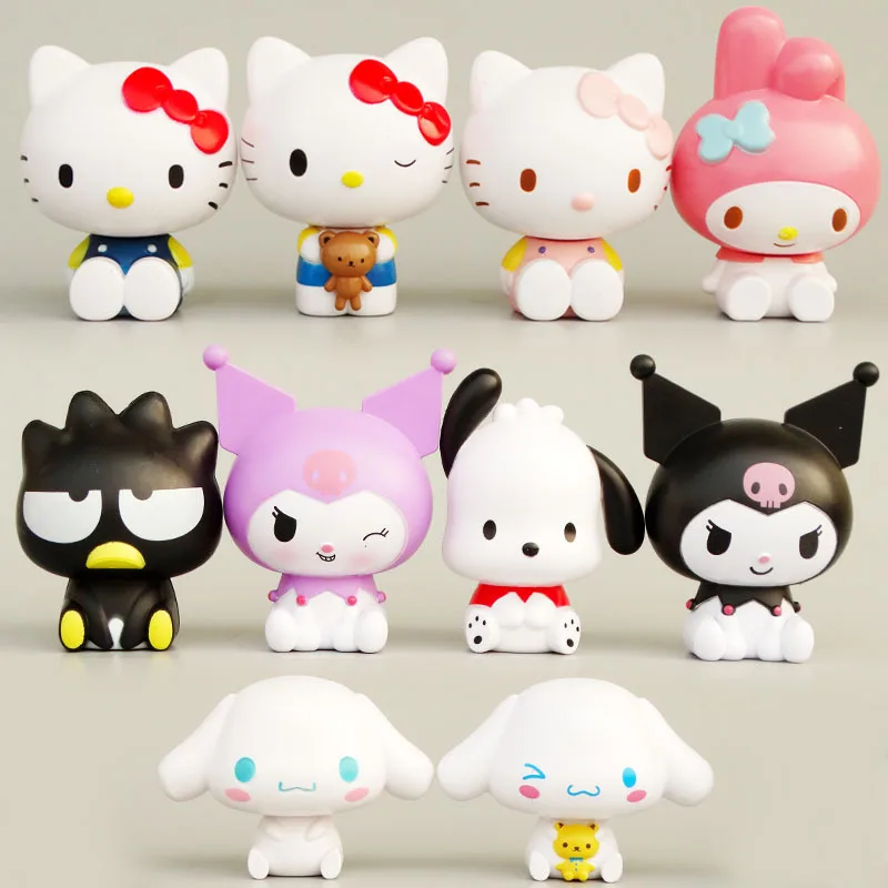 

Kawaii Sanrio Anime Figure Kitty My Melody Cinnamoroll Doll Action Figures Japanese Figurines PVC Collectible Gifts for Children