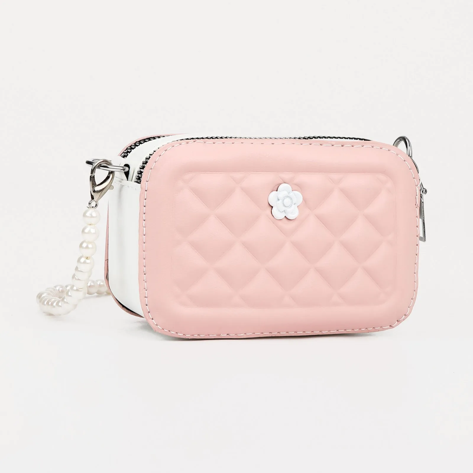 Сумка дет Изящество, 13,5*5,5*9см, отд на 2х молниях, дл цепь, розовый   9457817