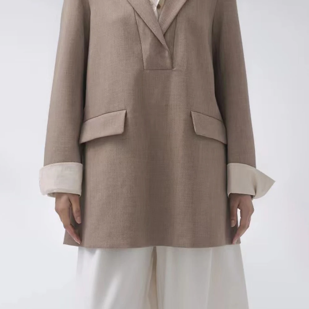 TWOTWINSTYLE дизайнерский пиджак со сращенными карманами для женщин однобортный