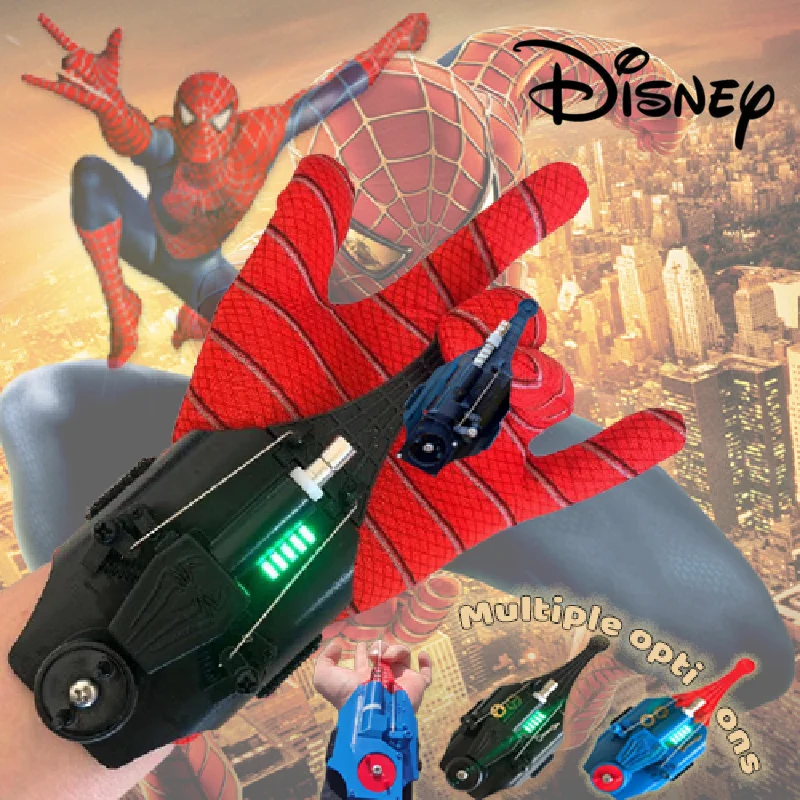 

New Genuine Disney Spiderman Spinning Launcher Genuine Rope Spider Silk Launching Spinner Black Technology Toy for Children