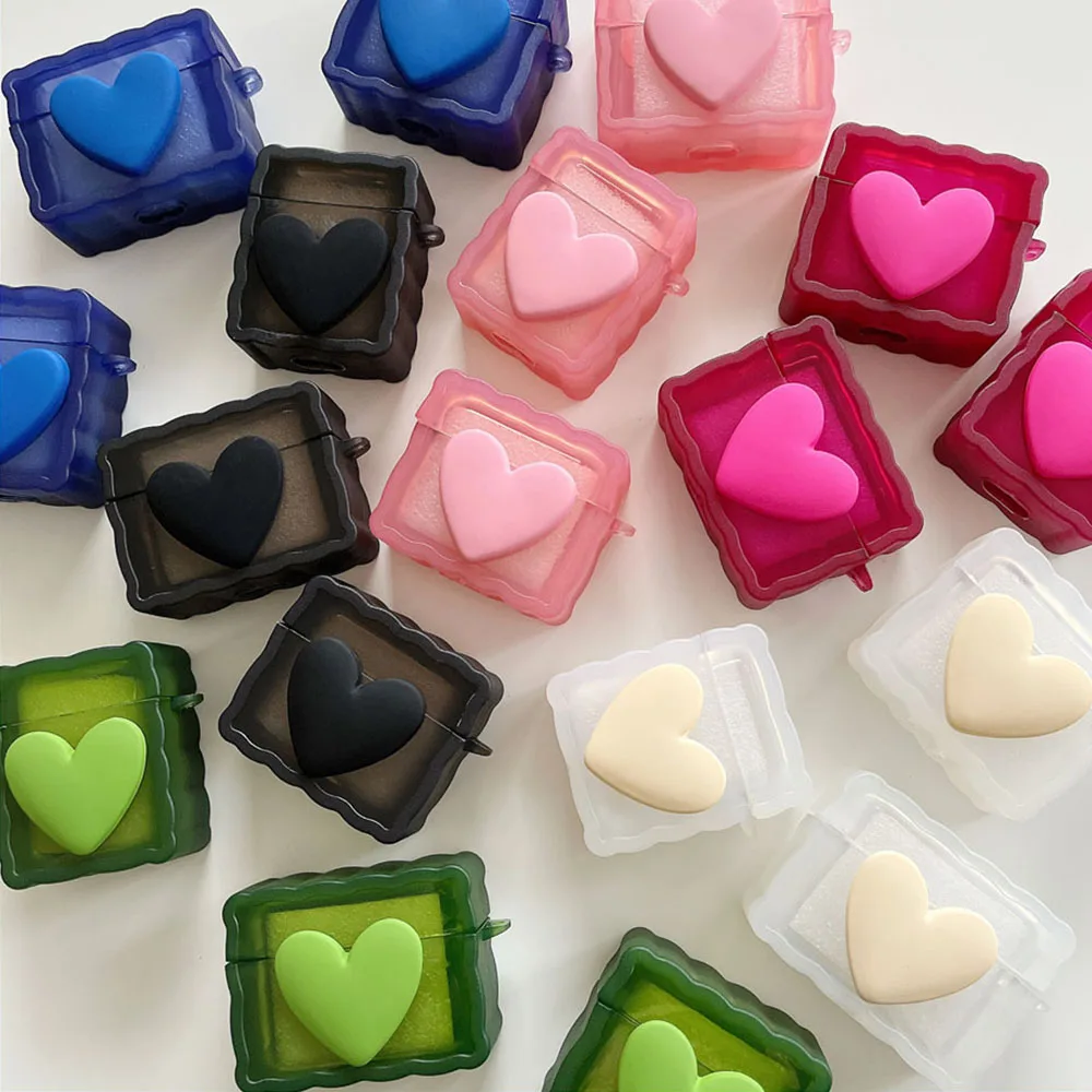 

Модный чехол для наушников с объемным изображением сердечек, желе, конфетных цветов, волн, для Apple AirPods 3 Pro, стандартная коробка для Air Pods 2 1, ма...