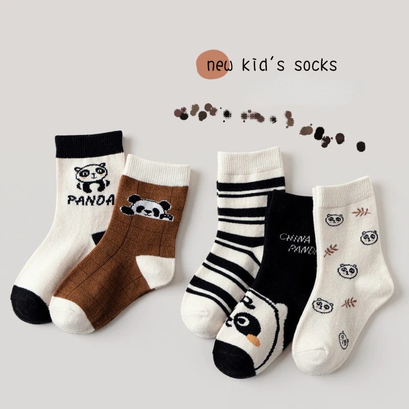 5 pairs autumn winter spring children's cotton socks student socks floor anti-skid socks boys and girls multi-color sock