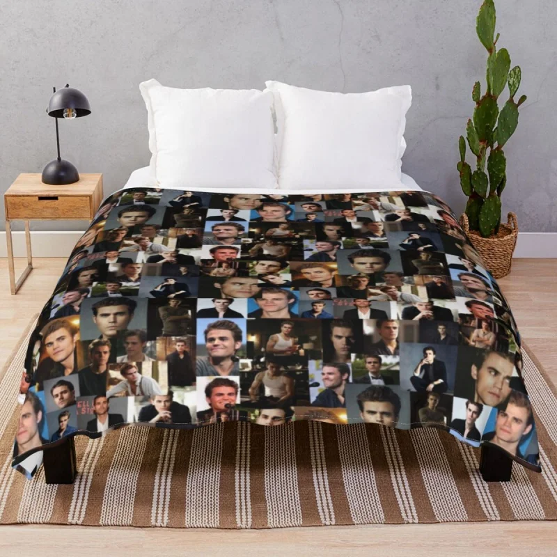 

Paul Wesley Blanket Flannel Plush Decoration Breathable Throw Blankets for Bed Sofa Travel Cinema