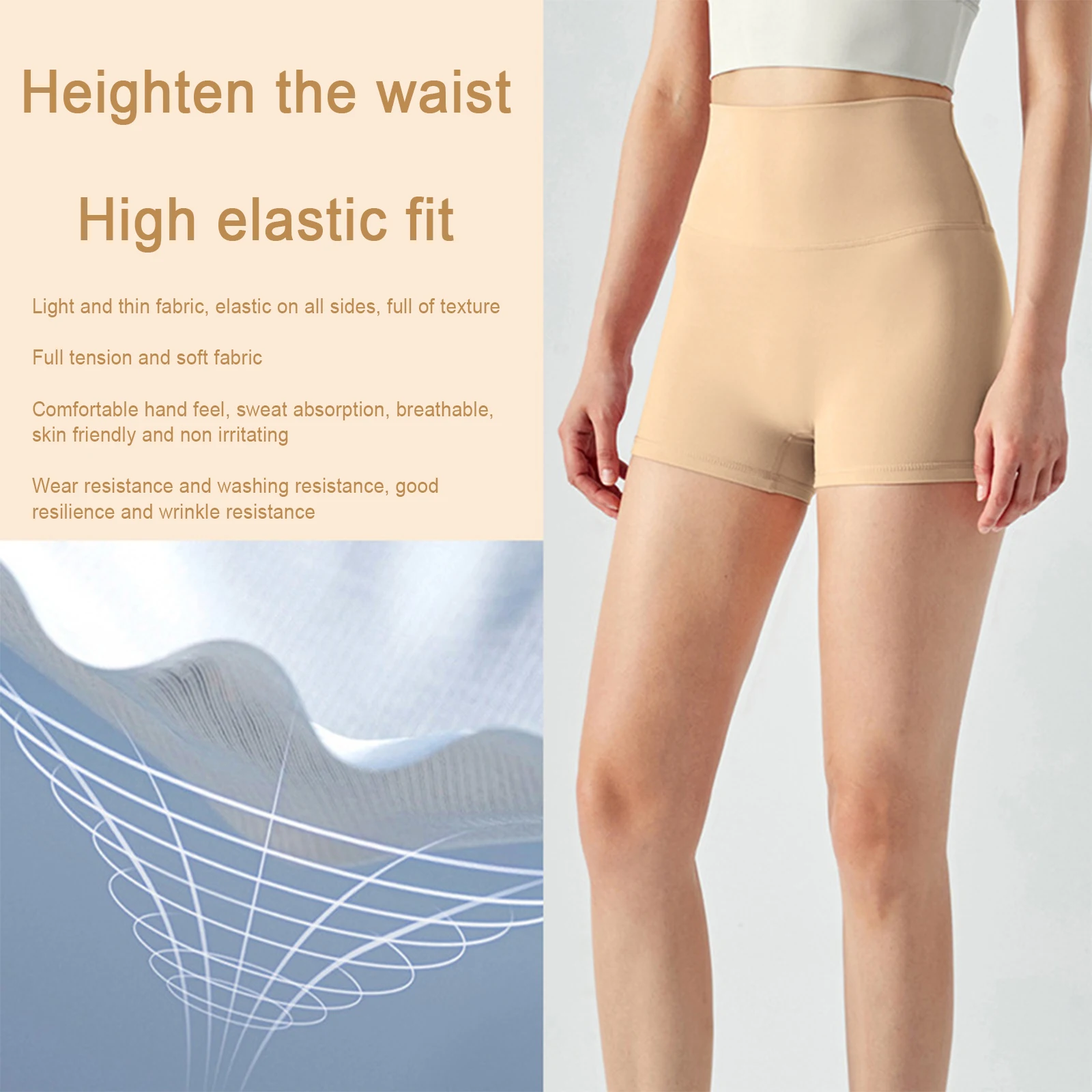 

Женские повседневные бесшовные спортивные шорты, модные однотонные облегающие шорты для йоги с высокой талией без Т-образной формы