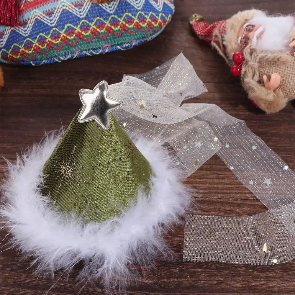 Веселый Рождественский декор красная рождественская шапка заколка для волос