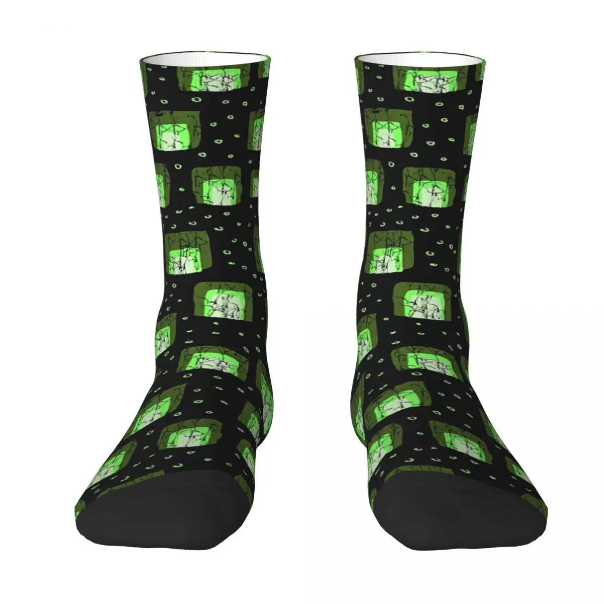 Geometric Green Pattern Adult Socks,Unisex socks,men Socks women Socks