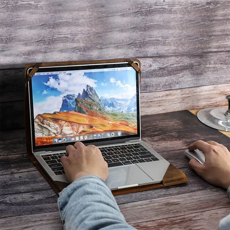 

Suitable For Macbook Pro Cowhide Sleeve Protective Sleeve Soft Caseapple Laptop Air 13 Inch Cowhide Sleeve Laptop Protection Cas