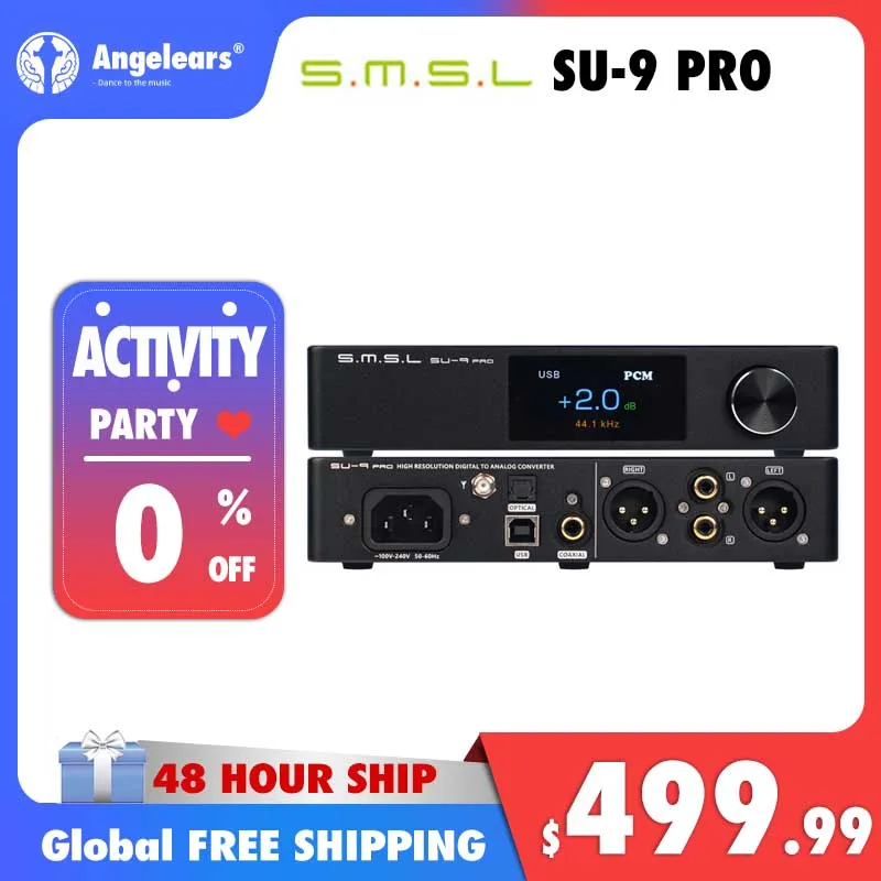 

SMSL SU-9 PRO Dual ES9039MPRO Decoder MQA&MQA-CD Bluetooth 5.0 SU9 PRO DAC XU316 768kHz/32Bit DSD512 with Remote Control