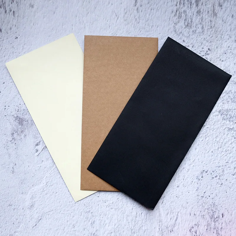 

50Pcs Free shipping Blank A4 Vintage Kraft triangle Retro cowhide envelopes New Year Greeting black party Invitations handmade