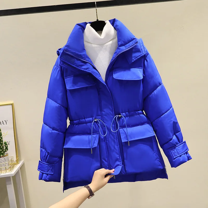 PinkyIsBlack New 2022 Winter Women Jacket Short Thicken Outwear Hooded Wadded Coat Drawstring Parka Cotton-padded Jacket Clothes