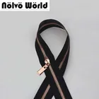 10 ярдов 5 # молния с зубами из розового золота, черно-белая темно-кофейная лента из розового золота en 2 вида молнии для швейных деталей (без слайдера на молнии)