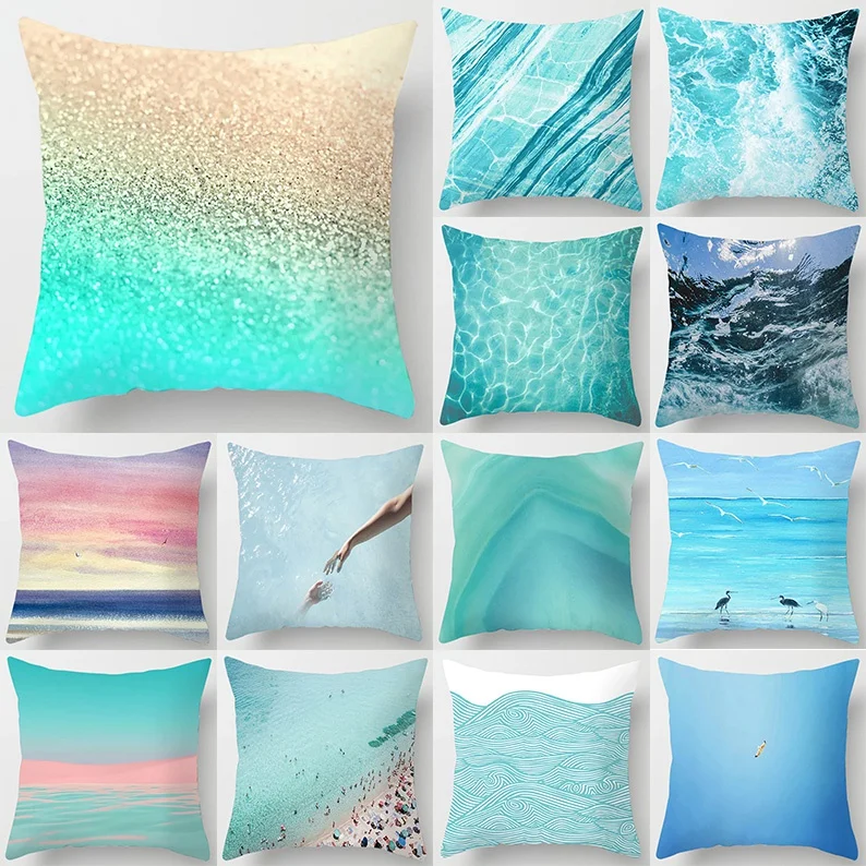 

Beach ocean sky patternSeries Pillow Gift Home Office Decoration Pillow Bedroom Sofa Car Cushion Cover