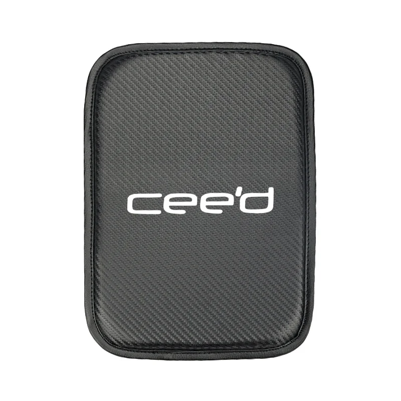 

Для Kia ceed Sportage Rio Picanto углеродное волокно из искусственной кожи автомобильный центральный подлокотник пыленепроницаемый ящик для хранения чехол PadAccessories