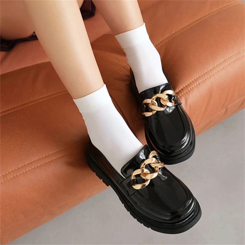 

New Girls Leather Shoes Princess Children Loafers Black Casual Breathable Moccasins Baby Toddler Kids Soft Bottom 02C
