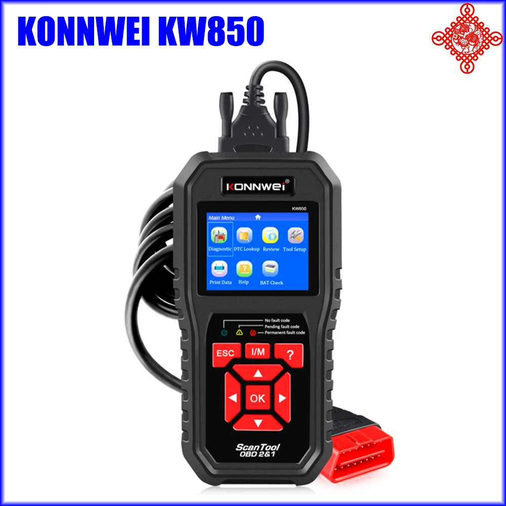 KONNWEI KW850 Full OBD 2 Function For Most Needs Car Diagnostic Tool Automotive Scanner Check Engine Code Reader PK NX501 AD310