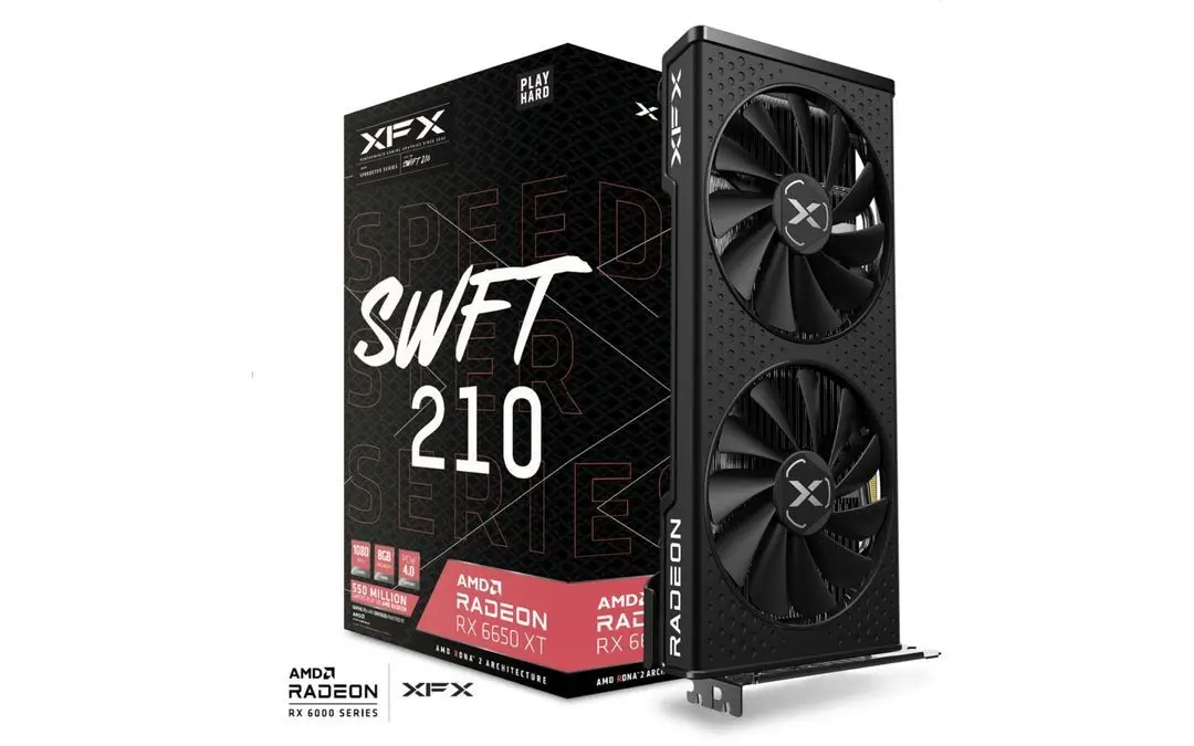 XFX Radeon RX 6650 XT SWFT210 Speedster Core Gaming Graphics Card RX 6650XT 8GB GDDR6 HDMI 3xDP, AMD RDNA™ 2