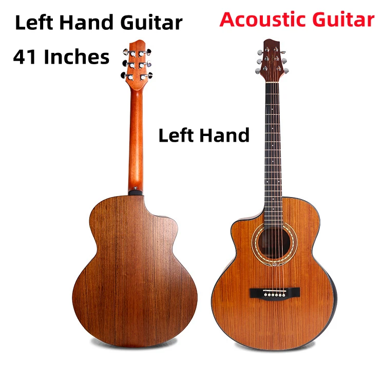 

Left Hand Handed Right Hand Guitar Acoustic Electric Walnut 41 Inches Guitarra 6 Strings Folk Pop Cutaway Matt Pick up