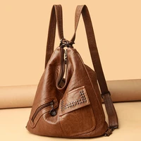 3 in 1 womens bag new soft leather backpacks purses large capacity female shoulder bag ladies vintage 2022 trend handbag purses