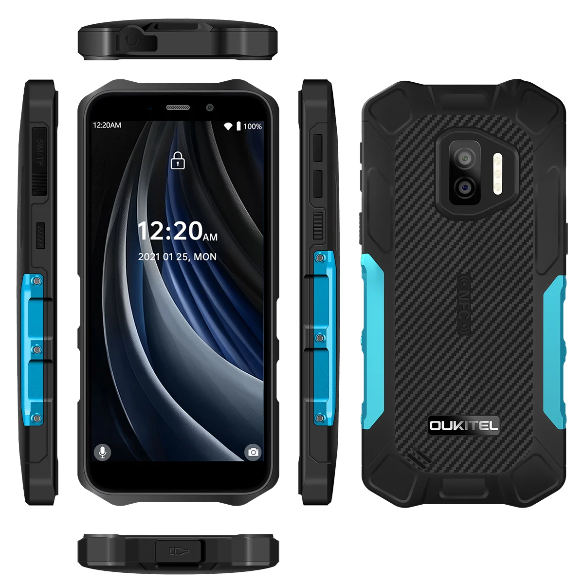 OUKITEL WP12 Pro 4GB+64GB IP68 Waterproof Smartphone Android 11 5.5'' HD+ 4000mAh NFC MT6762D Octa Core Rugged Mobile Phone