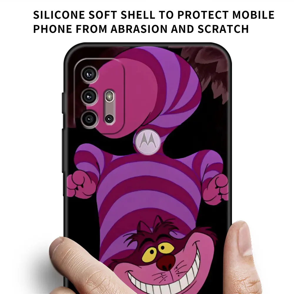 Чехол Alice с изображением Чеширского кота для Motorola G30 G60 G9 Play ONE Fusion G8 G50 E6s G82 Edge 20 Pro G