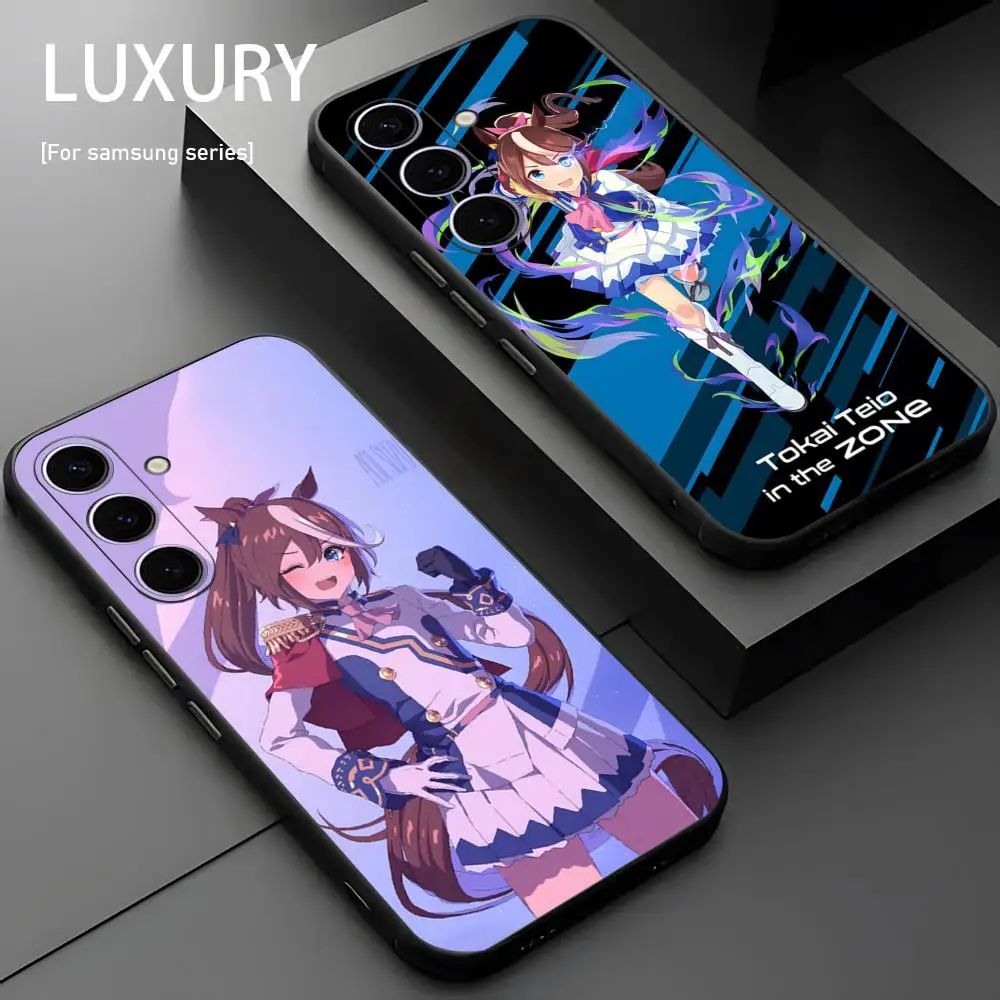 Фото Популярный чехол для телефона в стиле аниме для Samsung Musume Galaxy S26 S25 S24 S23 Cool S22 S21 Plus Uma Ultra Note20, мягкий, черный №2