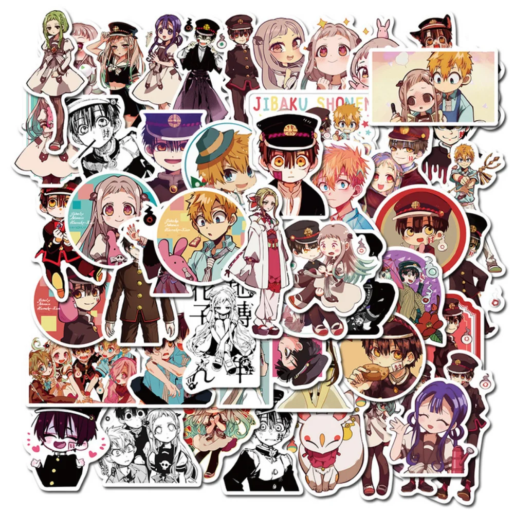 

50PCS/Pack Anime Toilet-Bound Hanako-kun Anime Stickers Collectibles Car Snowboard Bicycle Luggage Skateboard GraffitiStickers