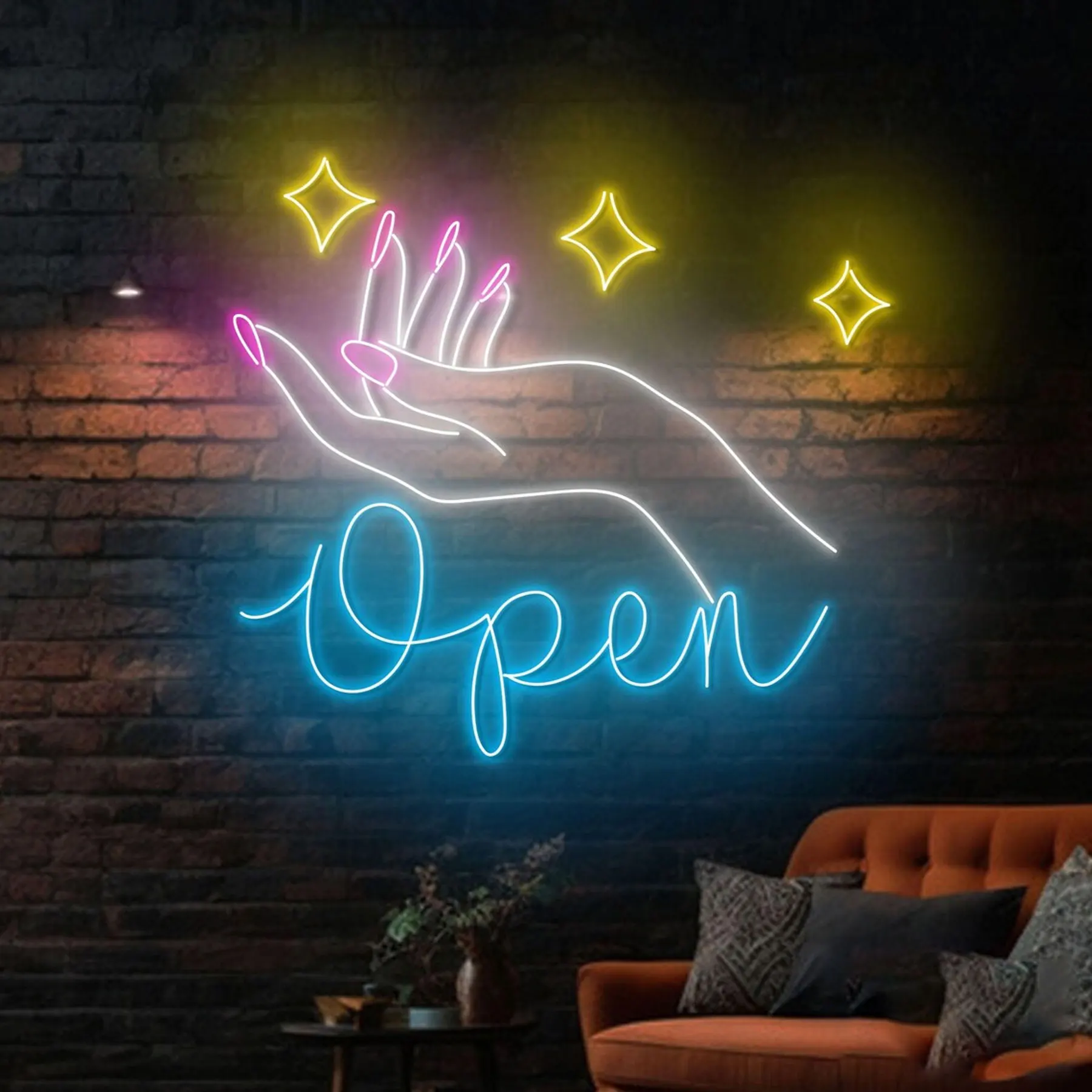 Фото Nails Spa Открытая неоновая вывеска Маникюрный салон Красота Студия Настенный художественный декор Вывеска с регулируемой яркостью Деловой магазин Домашний декор №2