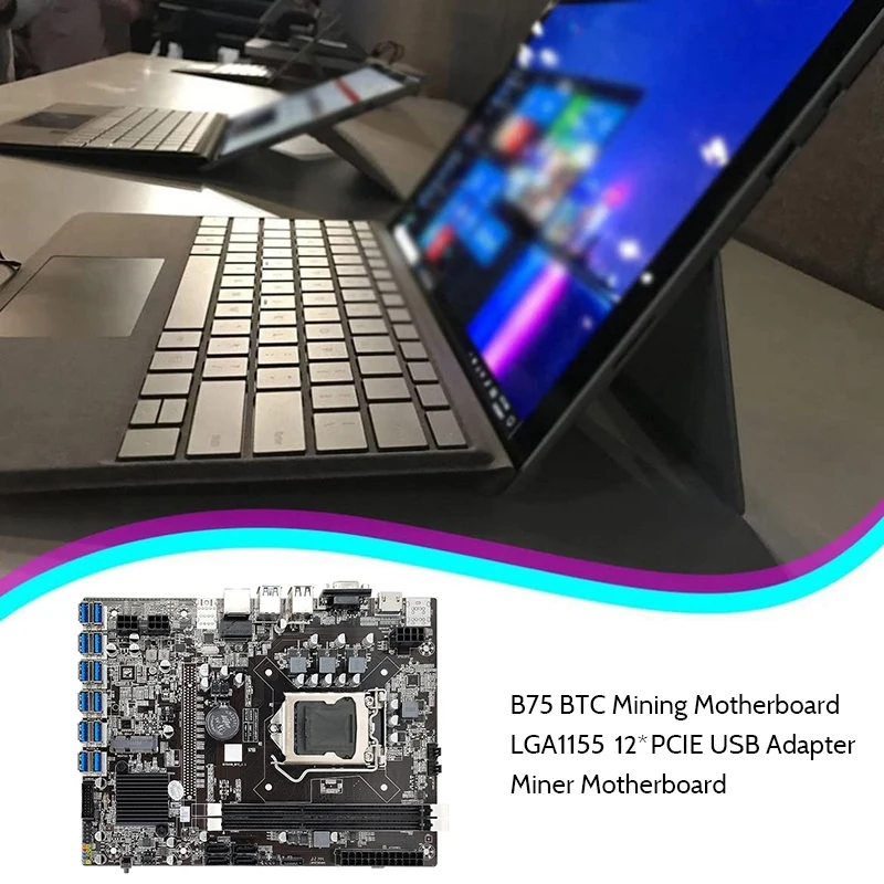Фото Материнская плата B75 USB ETH для майнинга + ЦП G21XX + кабель SATA 12xpcie на USB3.0 DDR3 MSATA LGA1155 B75 материнская плата для майнинга BTC №2