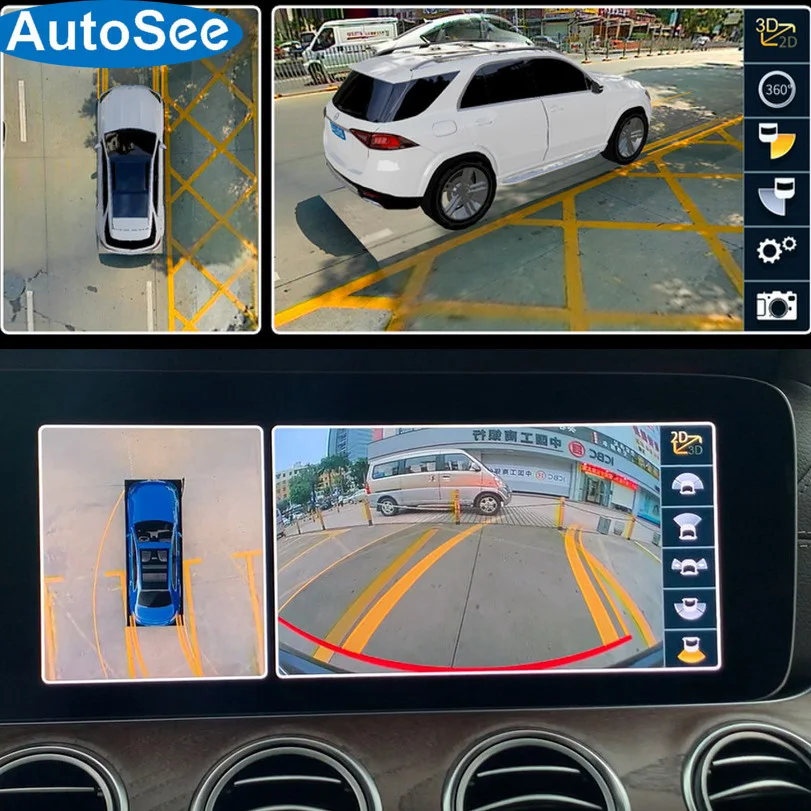 

Оригинальный монитор fit OEM для камер Benz GLA с поворотом на 360 градусов, 3d-панорамный вид «птичий глаз», система парковки с объемным обзором спереди, сзади, сбоку