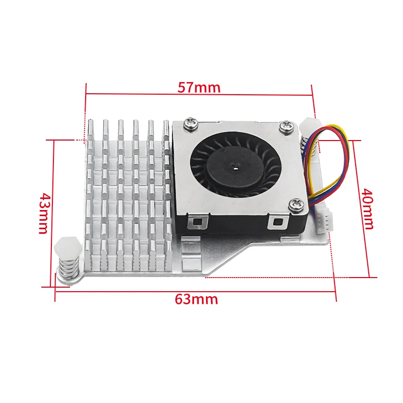 Фото Raspberry Pi 5 Active Cooler, алюминиевый радиатор PWM, Регулируемый Вентилятор скорости, черный, серебристый, синий, Охлаждающий радиатор для RPI 5 Pi5 №4