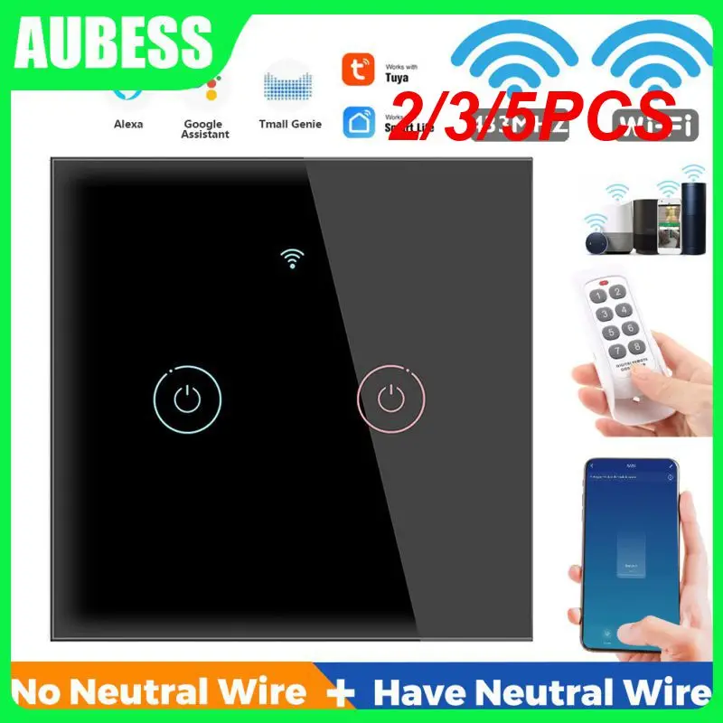 

2/3/5PCS Single Flame Switch App Control 5a Wall Light Switch Anti-drop Voice Control Neutral Switch Smart Home The Smart Switch