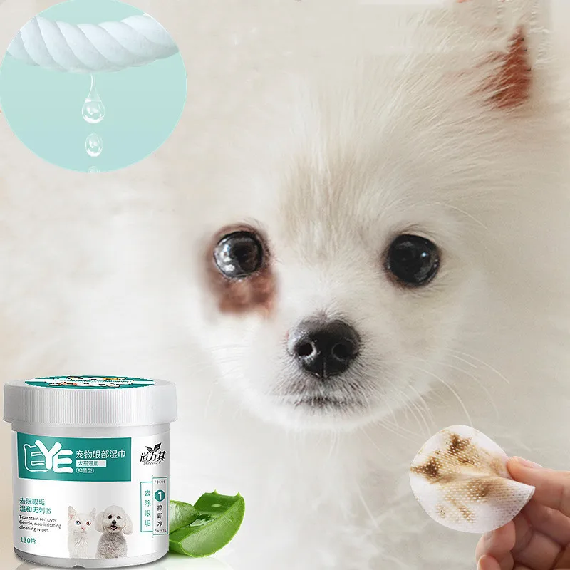 

150/200 Pcs Pet Cleaning Tear Stain Wipes Dog Non-woven Fabric Eye Wipes Botanical Formula Cat Cleaning Eye Handkerchief