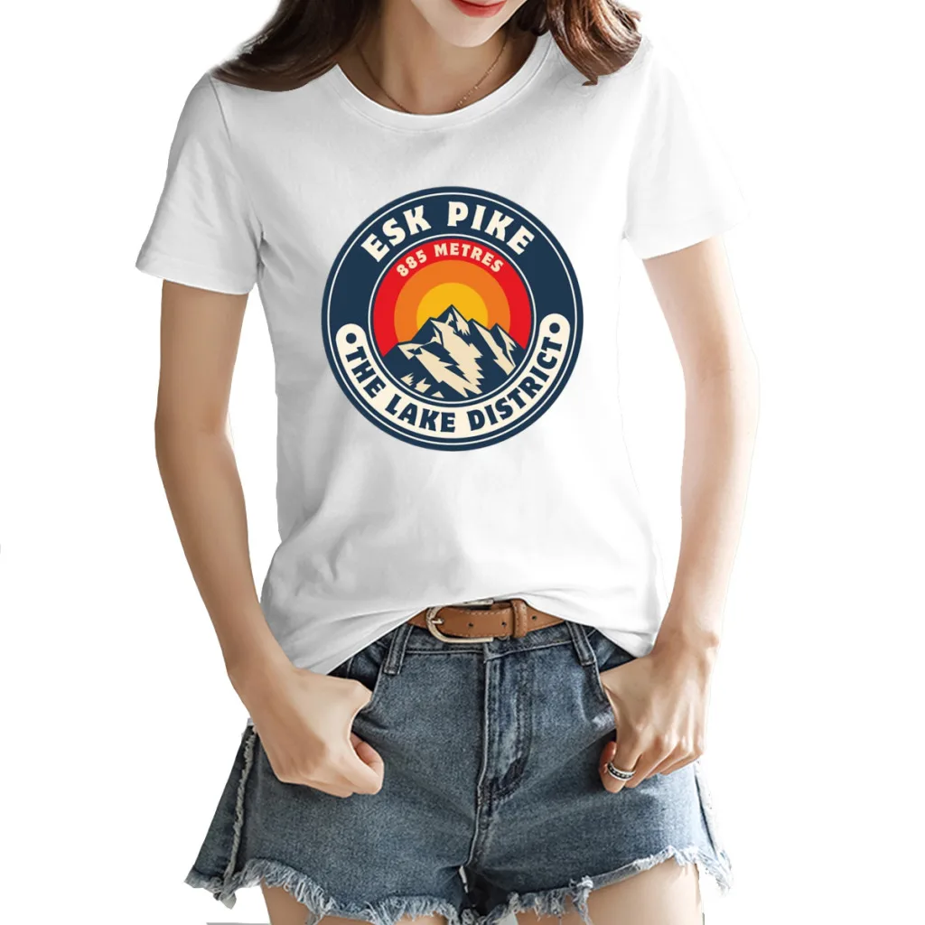 Esk Pike — женская креативная роскошная футболка Cumbria высококачественная летняя с