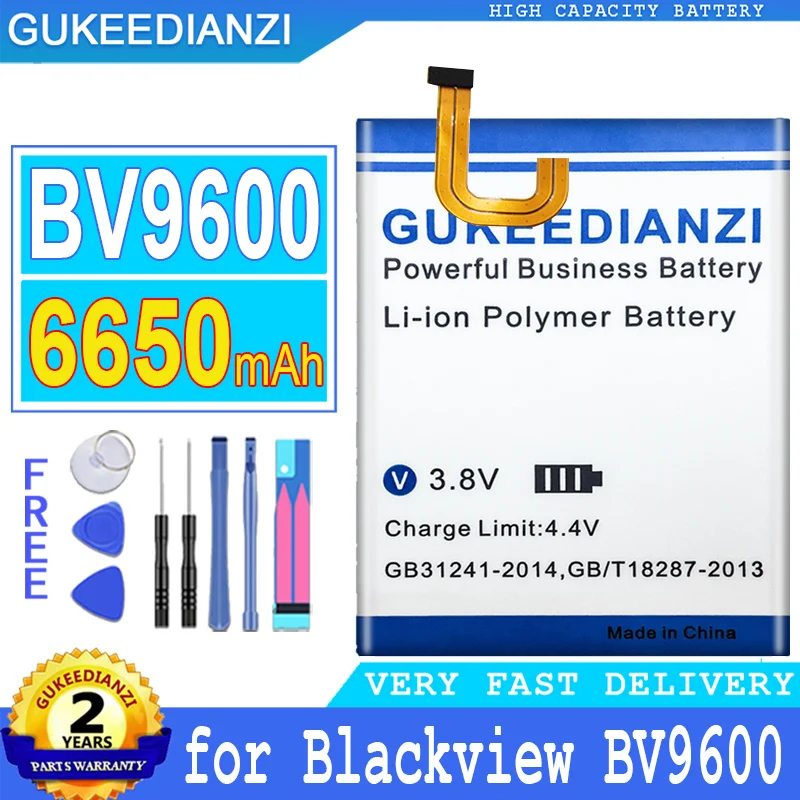 Аккумулятор GUKEEDIANZI BV 6650 9600 мАч для Blackview BV9600 626479P, сменная батарея + Бесплатные инструменты