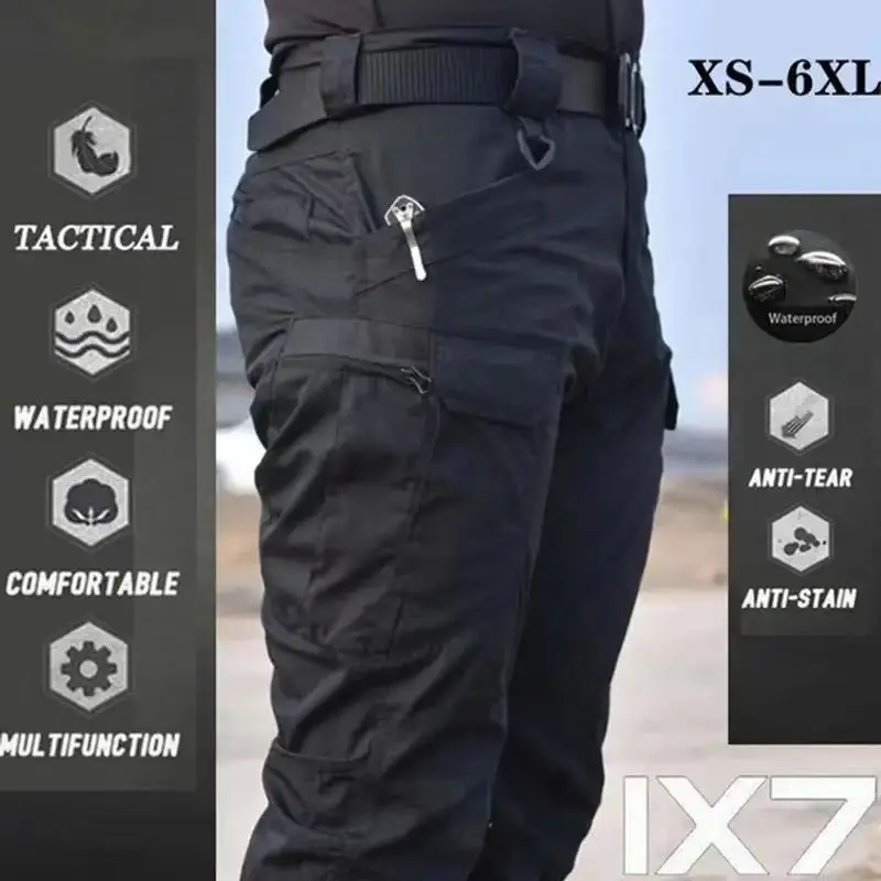 

Plus Size 6XL Cargo Pants Men Multi Pocket Outdoor Tactical Sweatpants Military Army Waterproof Quick Dry Elastic Hiking Trouser