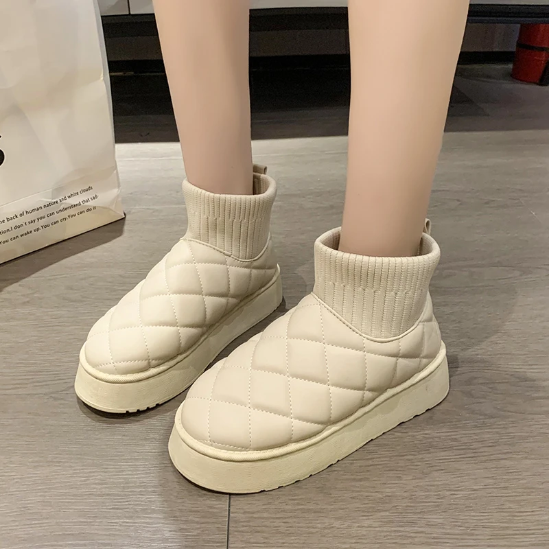 

Новинка Зима 2023, женские зимние ботинки, бархатные однотонные Утепленные зимние модные теплые ботинки из хлопка, зимние ботинки