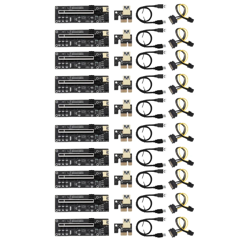 

NEW 1-10pc Super Type PCIE Riser 011 011 Pro PCI-E PCI E Express Card GPU 6pin Adapter Cable Mining Riser For Video Card Bitcoin