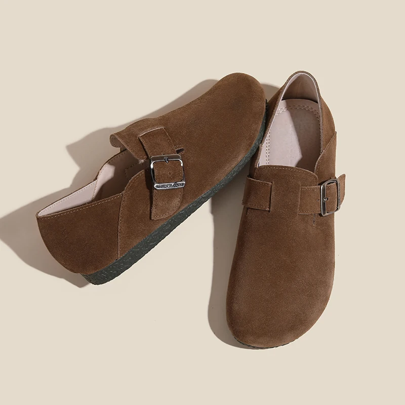 Thick Bottom Female Plus Velvet Autumn And Winter 2023 New Beans And Beans Le Fu Shoes Flat Bottom Non-slip Warm Soft Bottom