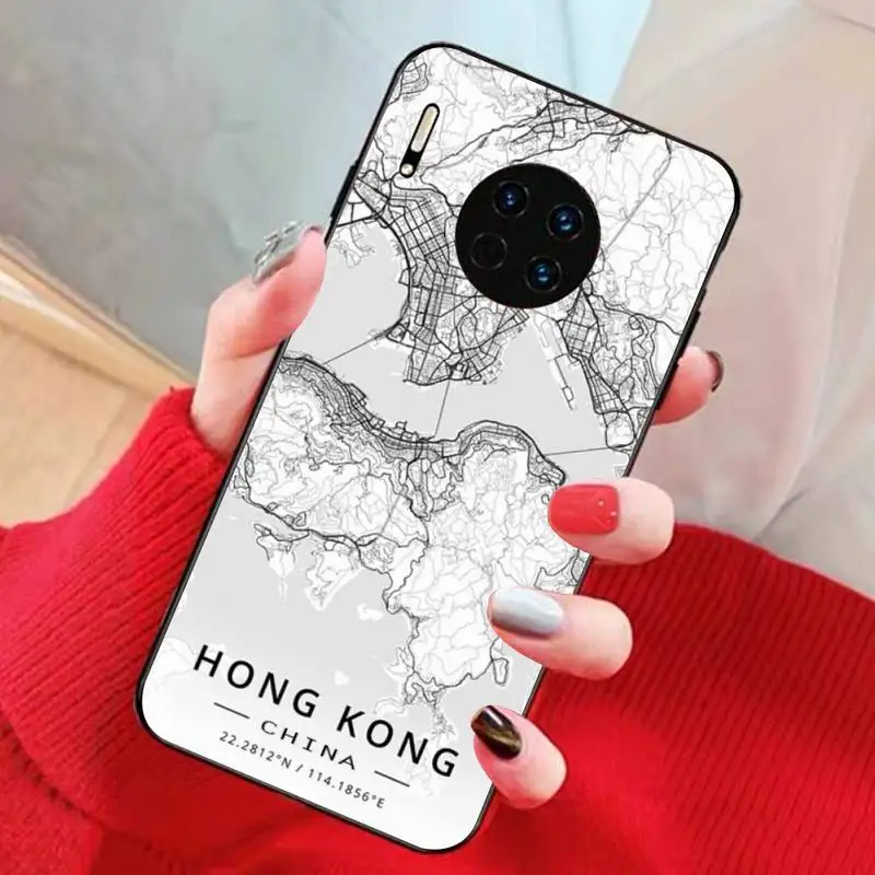 Чехол FHNBLJ для телефона с изображением Лондонской страны и городской картой Huawei