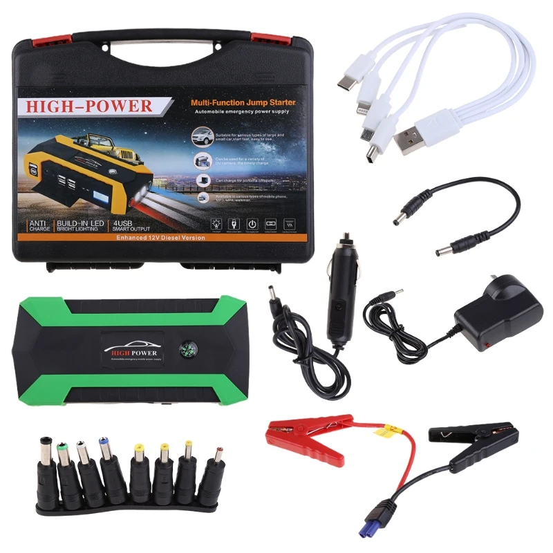 

89800mAh 4 USB Portable Car Jump Starter Pack Booster Battery Power AOS