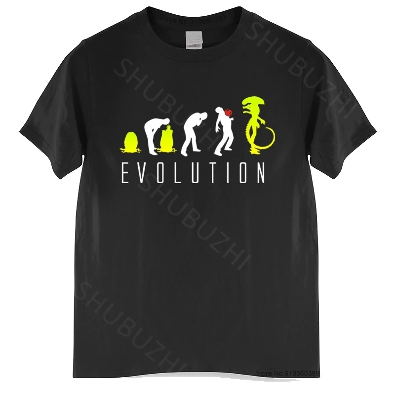

Футболка мужская хлопковая с надписью «Evolution of Alien»