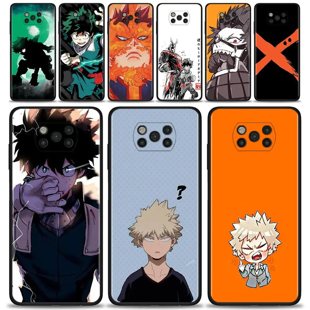 

Phone Case For Xiaomi Poco X3 NFC F3 GT M3 M4 Pro Pocophone F1 Note 10 11 10T Lite 11T Pro 9T Cover My Hero Bakugou MHA