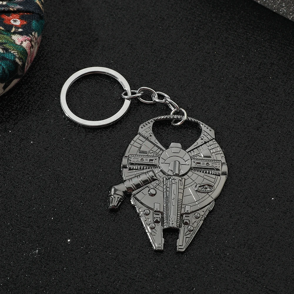 

Disney Star Wars Keychain Millennium Falcon Vintage Silver Bottle opener Keyring for Fashion Charms Accessories KeyHolder Gifts