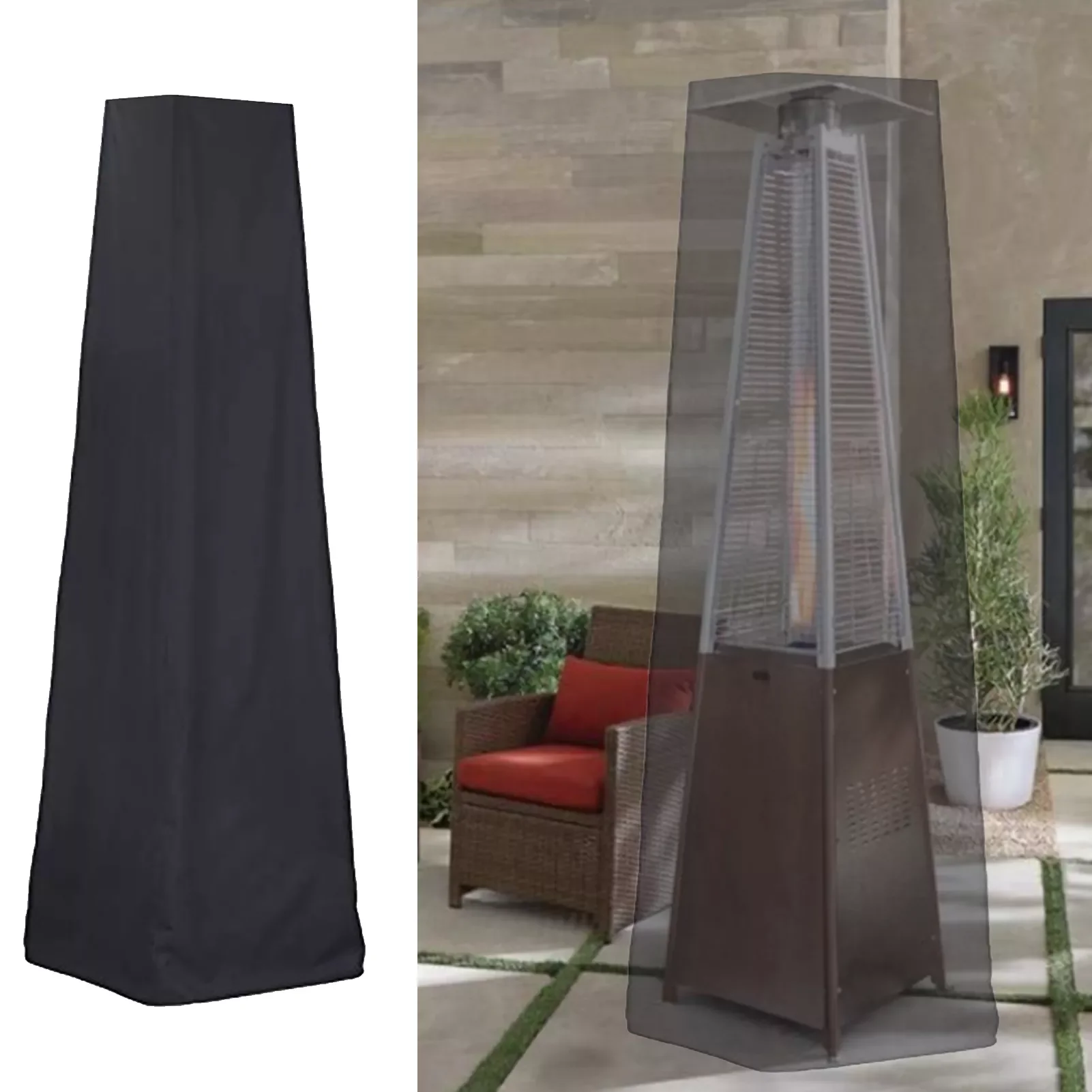 

Pyramid Patio Heater Cover Waterproof Duty Rugged Durable Garden Ver-anda Terrace Dust Cover Waterproof Furniture Protector
