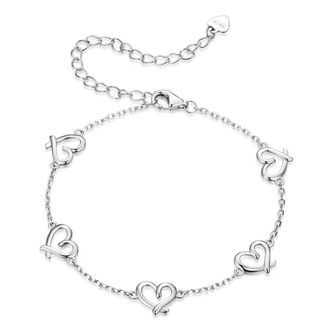 WOSTU Рождественский браслет со снежинками серебряный